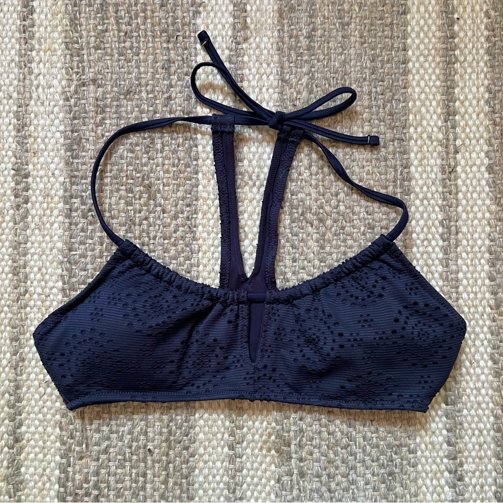 Navy Blue Halter Bikini Top